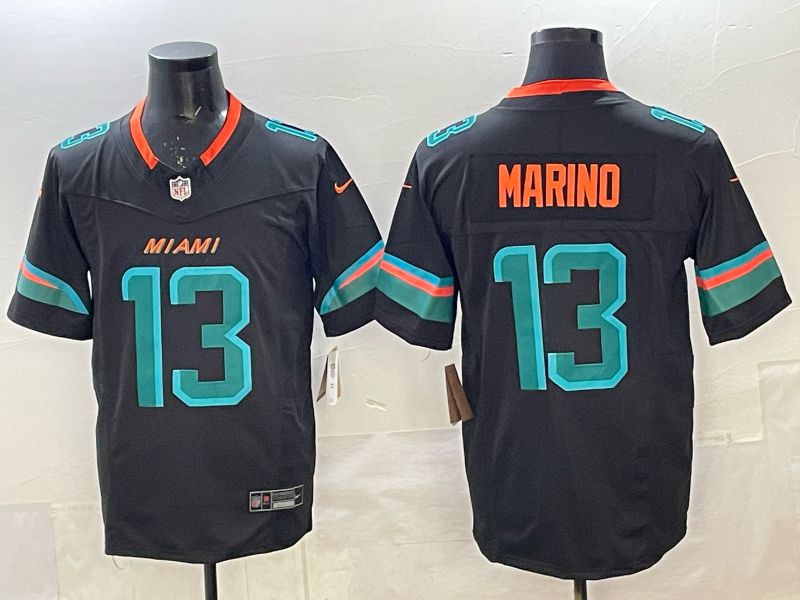 Men Miami Dolphins #13 Marino black Nike 2025 Limited Nike NFL Jersey 07